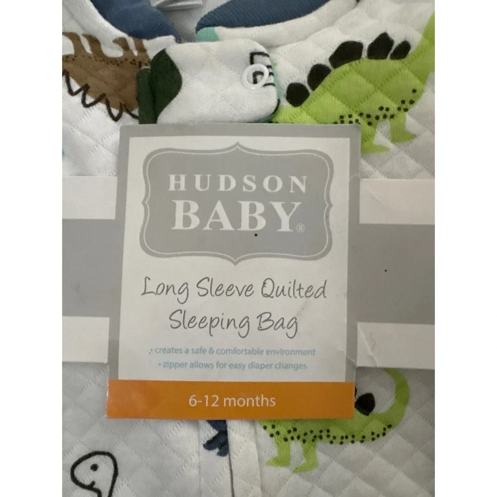 Hudson Baby Dinosaur Quilted Long Sleeve Sleeping Bag Wearable Blanket 6-12M